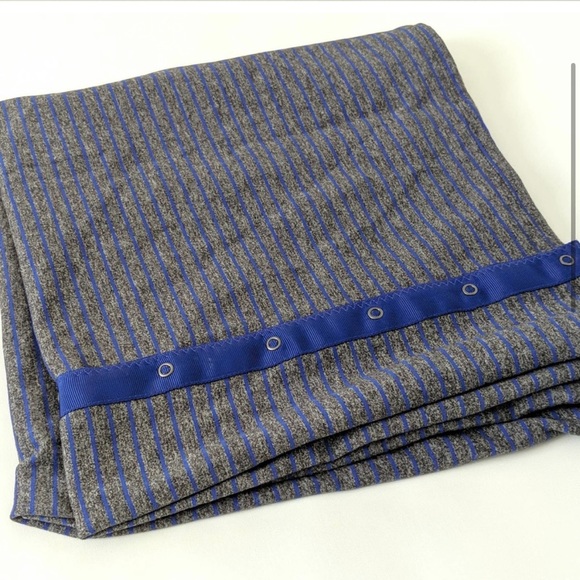 lululemon Vinyasa Scarf Parallel Stripe Pigment Blue Heathered Black Gray Snap - Picture 4 of 5
